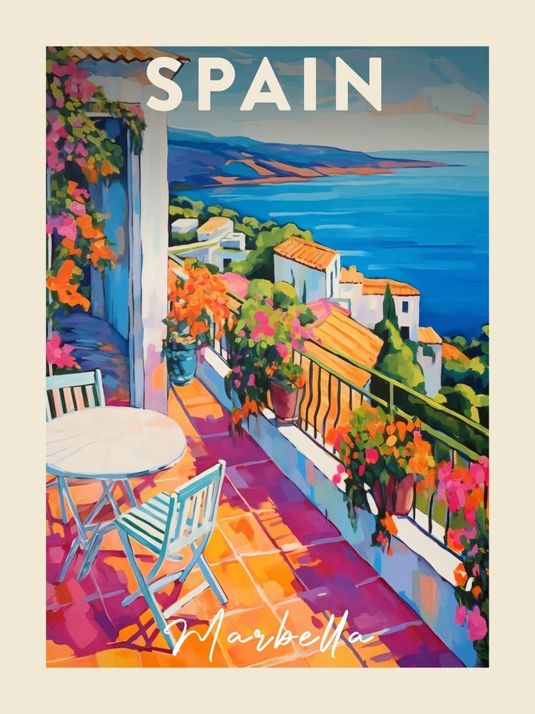 Marbella Spain 6 Fauvist Painting Travel Poster