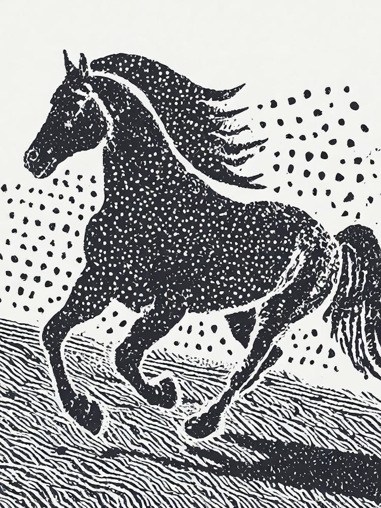 Horse Galloping dotwork