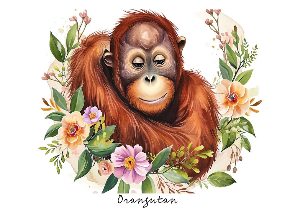 Little Floral Orangutan 2 Poster