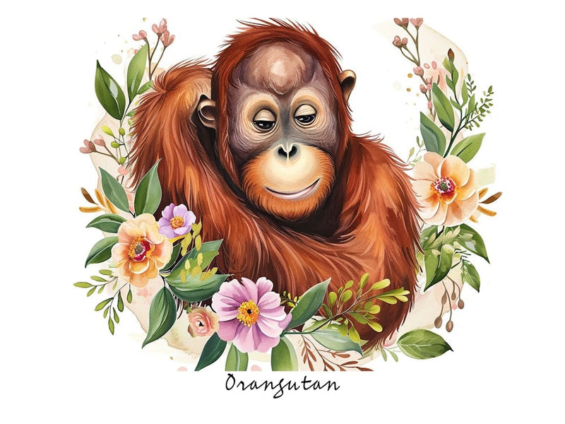 Little Floral Orangutan 2 Poster