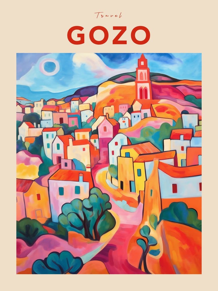 Gozo Malta 2 Fauvist Travel Poster
