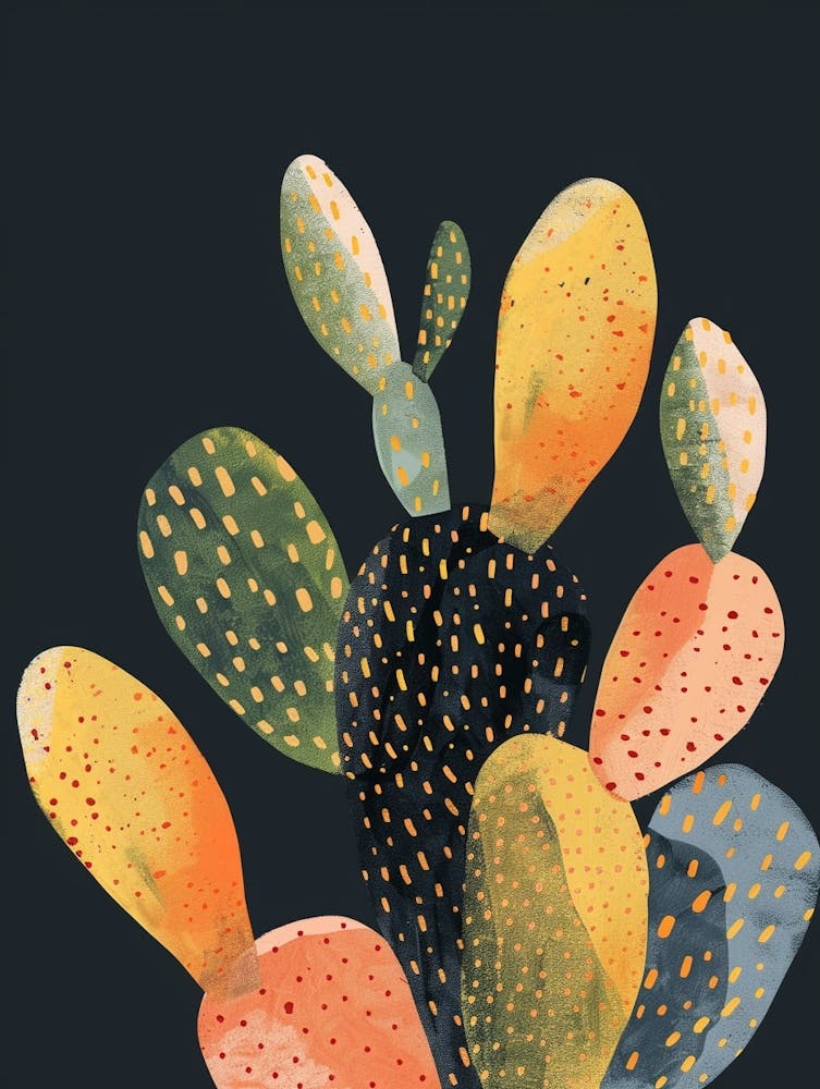 Melocactus Cactus Minimalist Abstract Illustration 4