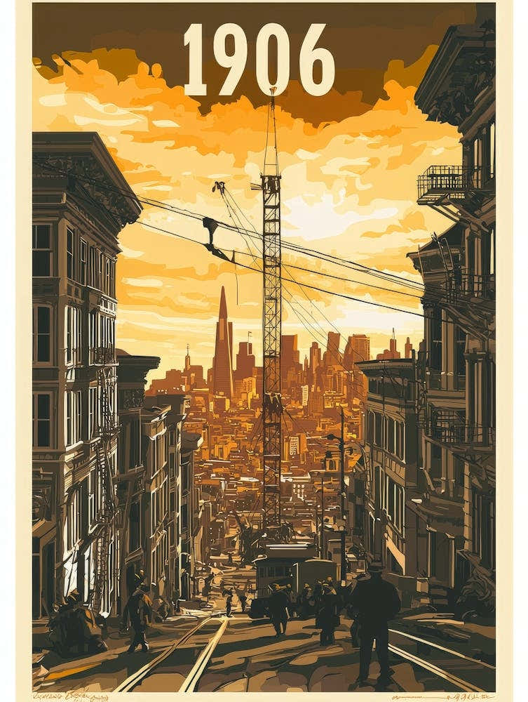 Aihrgdesign A Vintage Poster Depicting The Rebuilding Of San 2