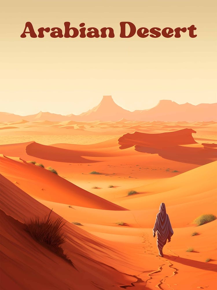 Arabian Desert Saudi Arabia Travel Illustration