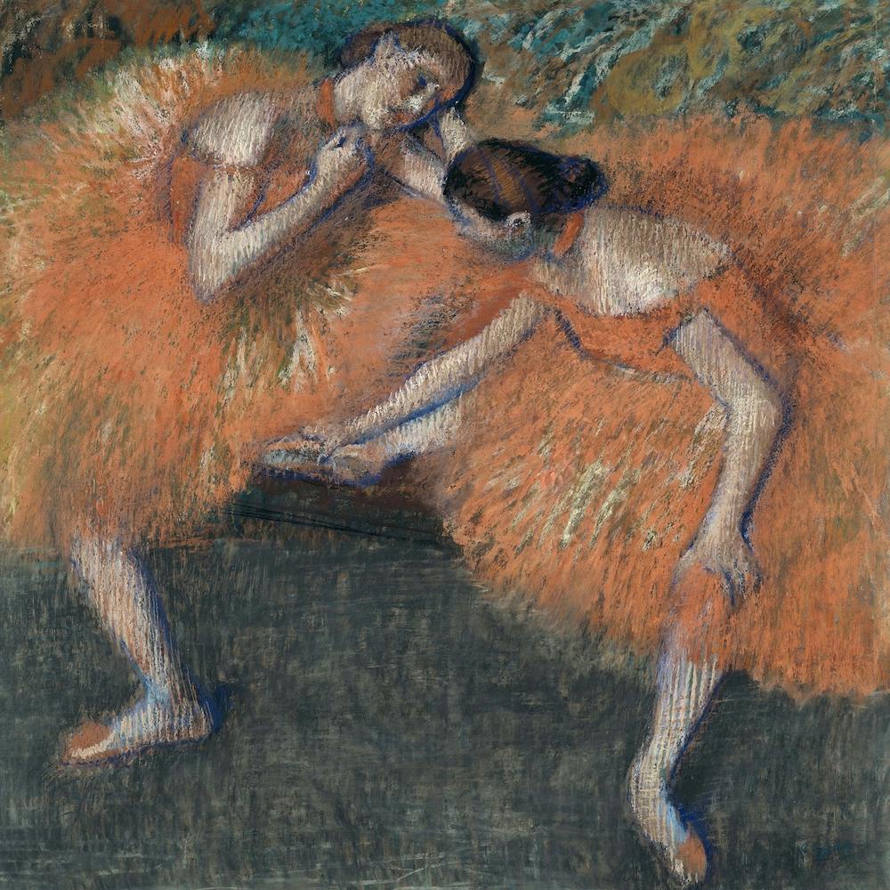 Two Acrobats, Edgar Degas Square