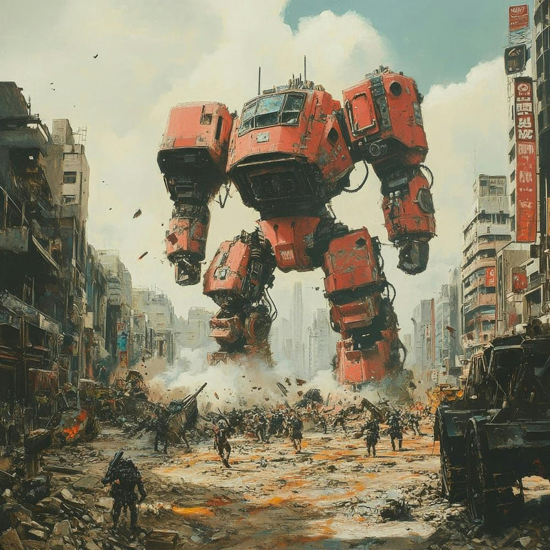 Giant Robot In A City Art