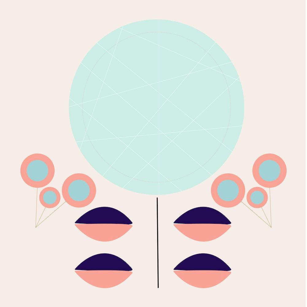 Retro Round Flower Composition 2