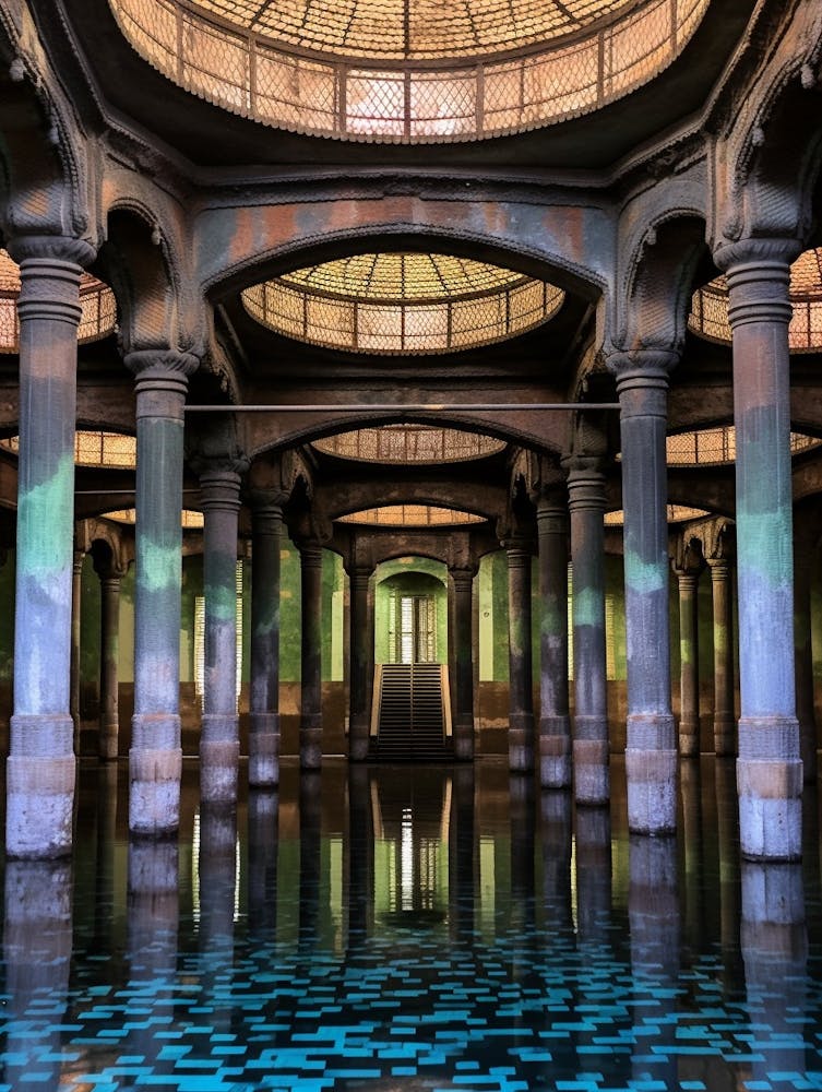 Basilica Cistern Yerebatan Sarnc Pixel Art 2