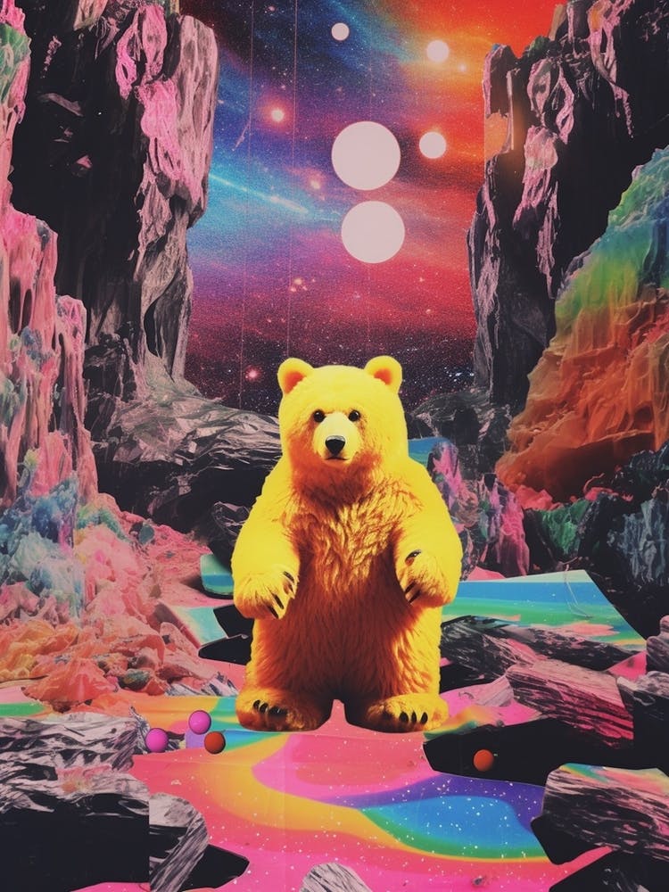 Bear In Space Collage