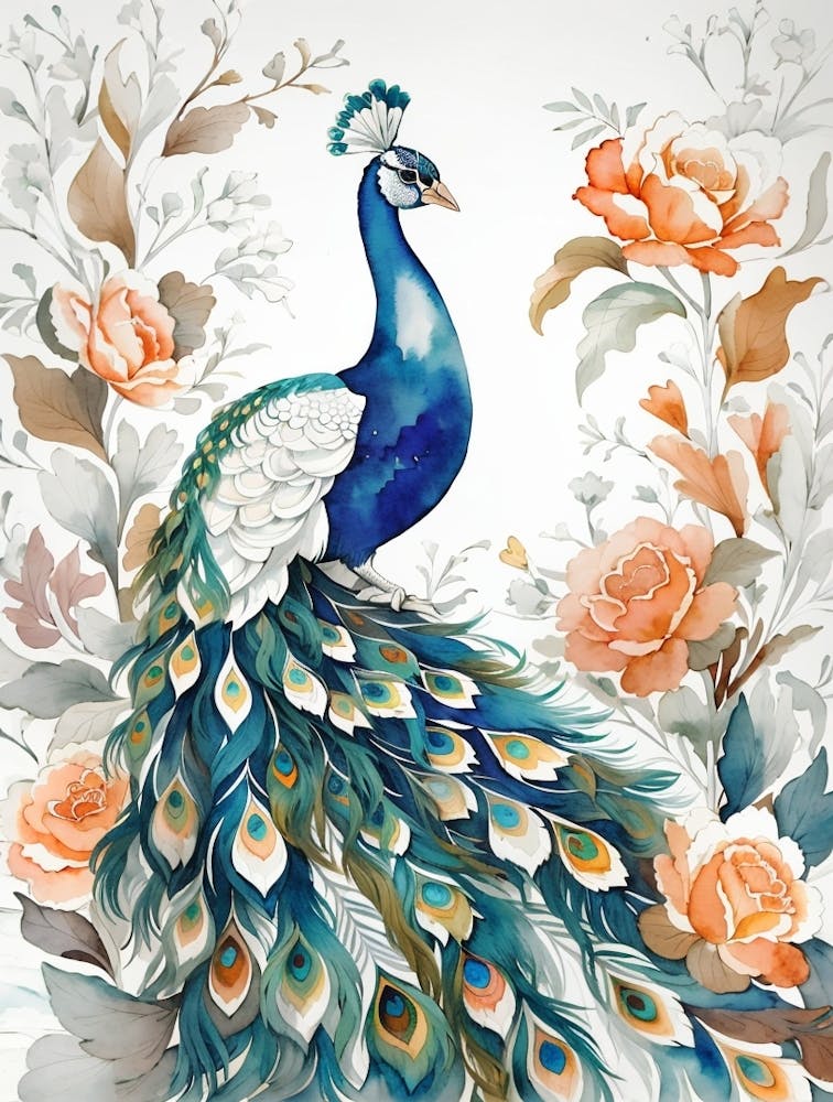 Peacock watercolor