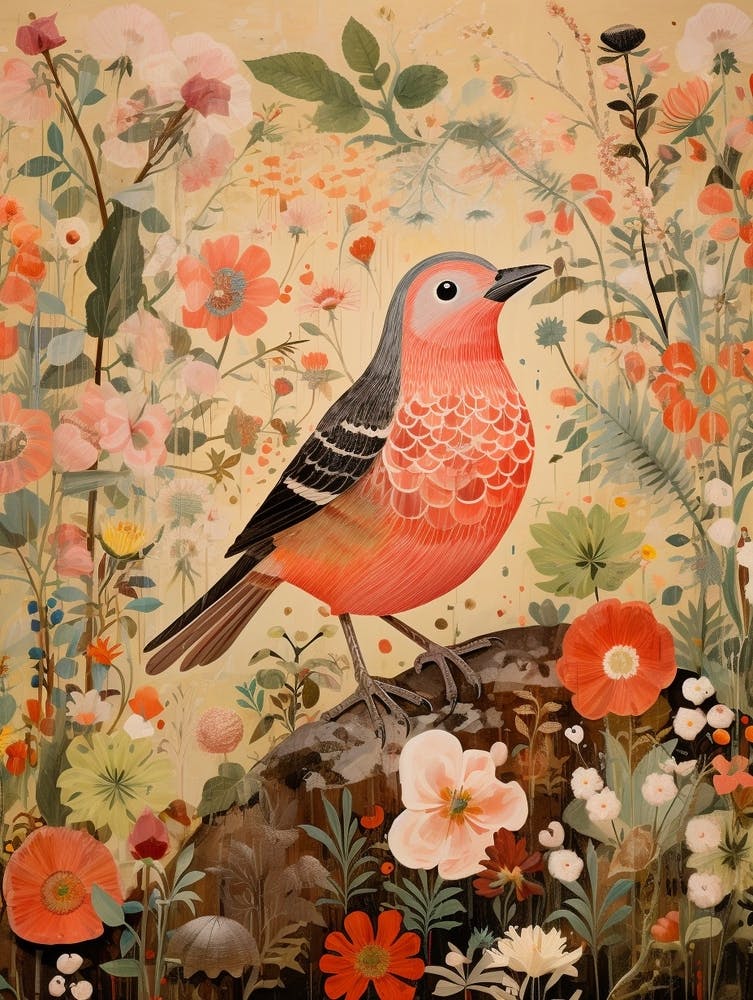 Cowbird 1 Detailed Bird Painting