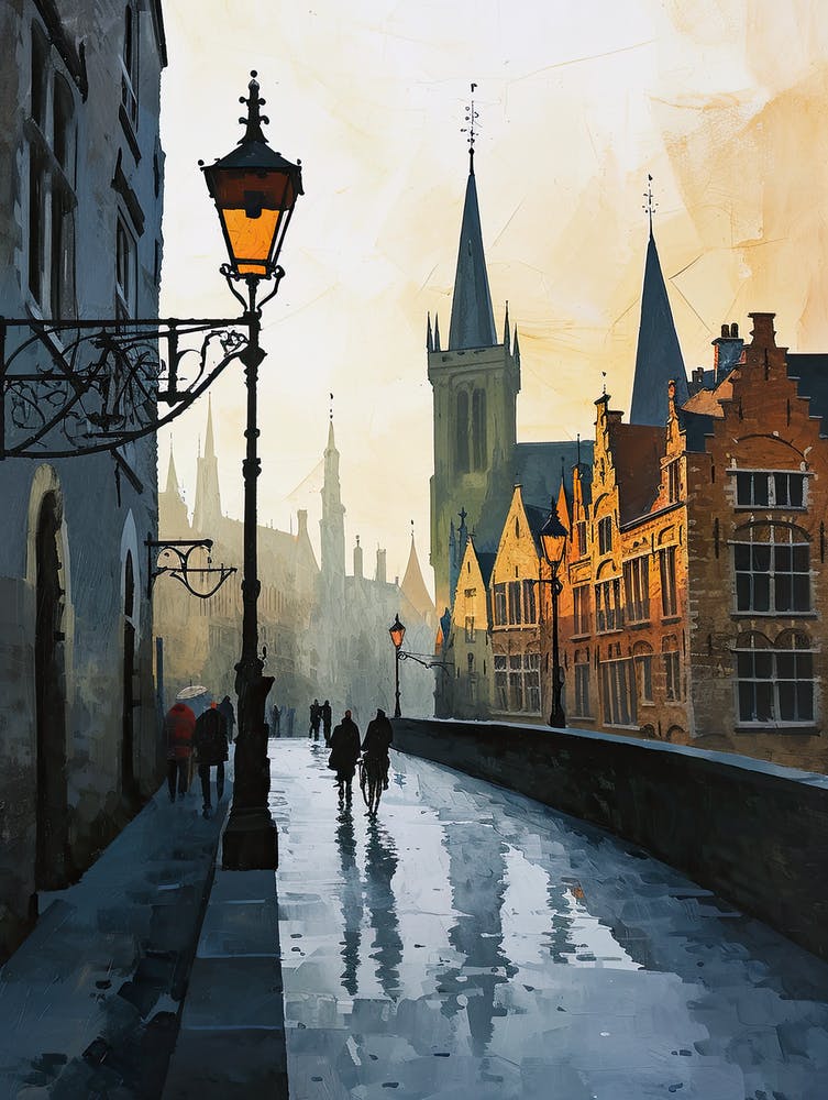 Bruges Oil Cityscape