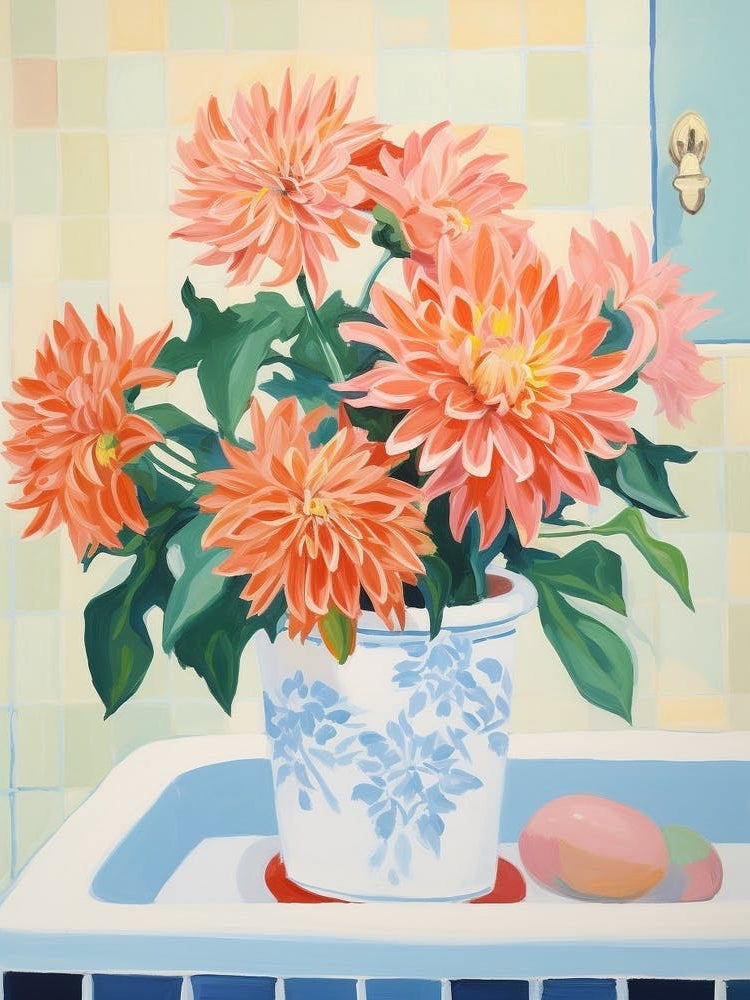 A Vase With Dahlia, Flower Bouquet 3