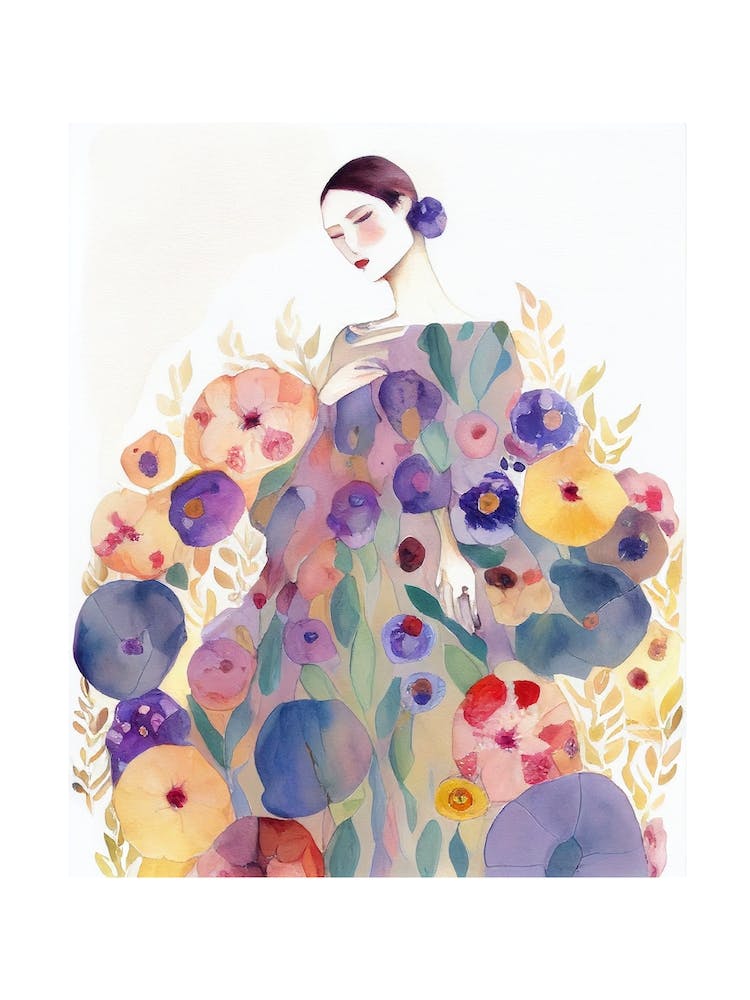 Lady In A Flower Dress