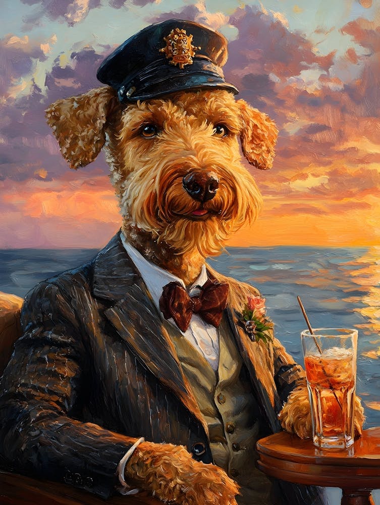 Classy Airedale At The Bar 21