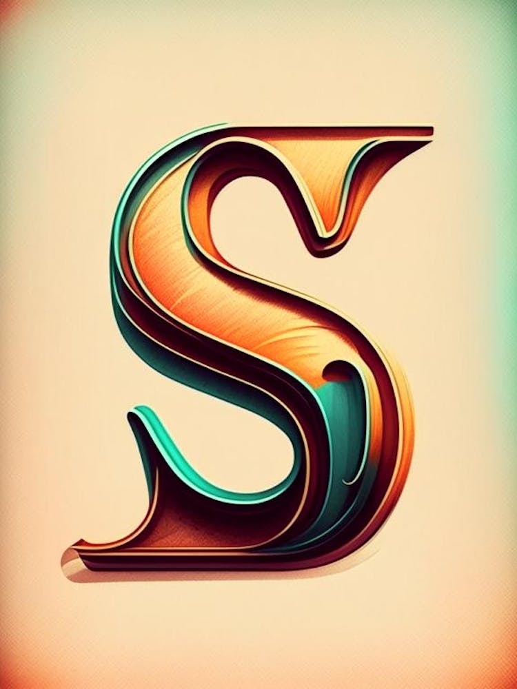 S, Buchstabe, Alphabet Retro Illustration