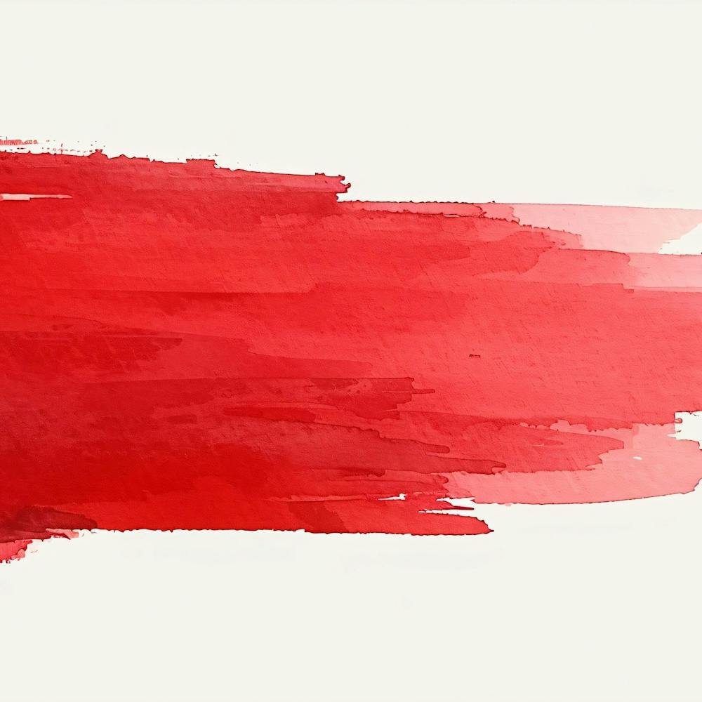 Red Brush Stroke On White Background