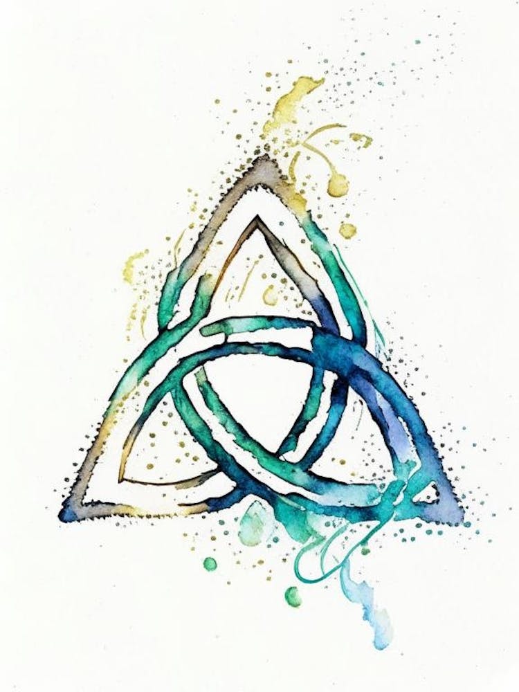 Triquetra Symbol Minimal Watercolour