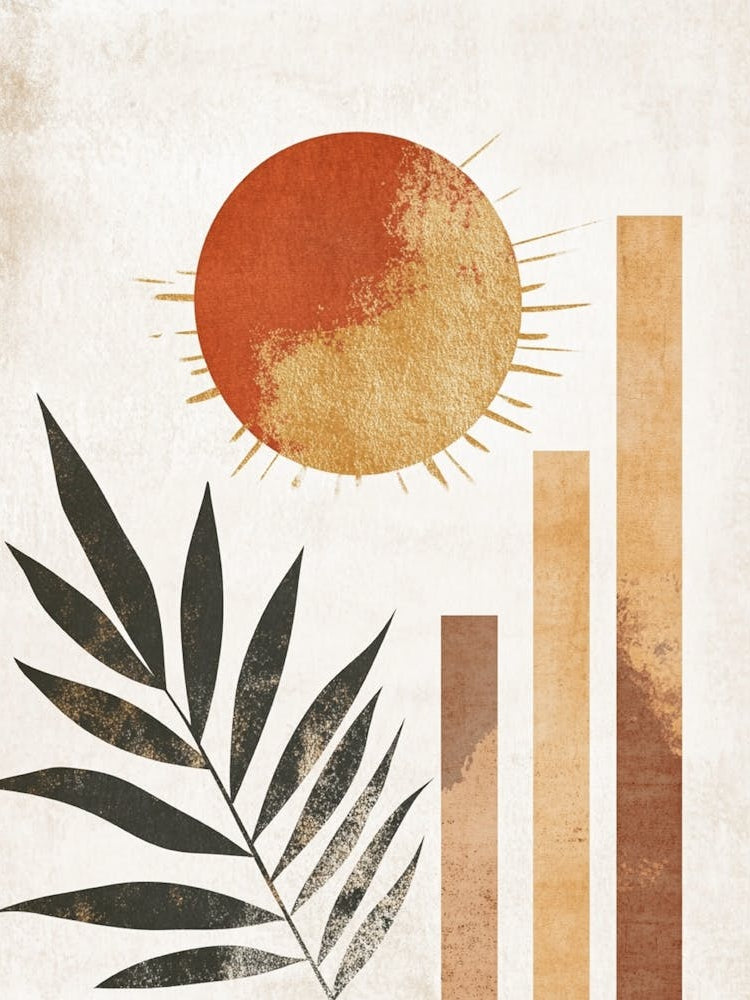 Sun And Leaf Canvas Print 1