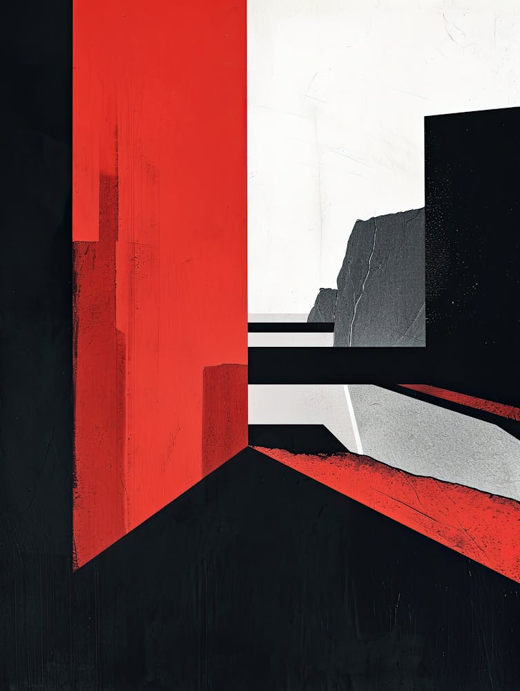 City In Red And Black, Abstract
