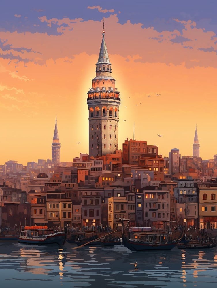 Galata Tower Pixel Art 8