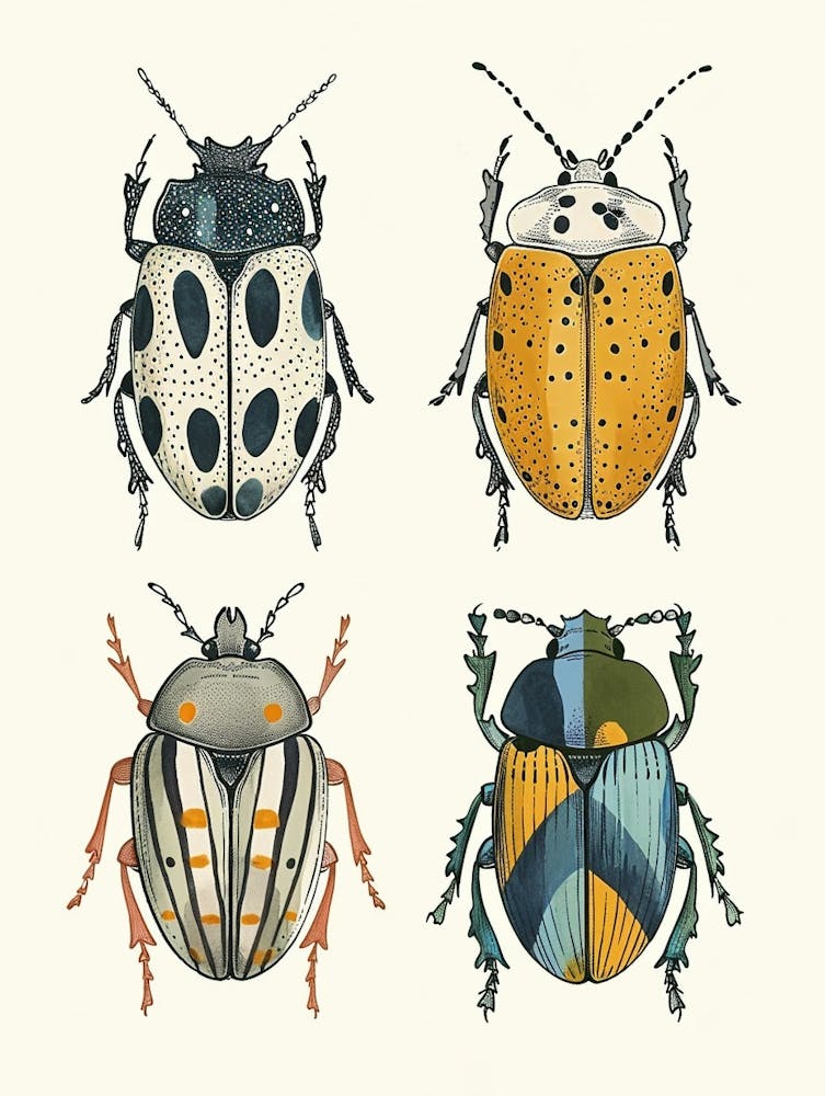 Farbenfrohe Insektenillustration Käfer 6