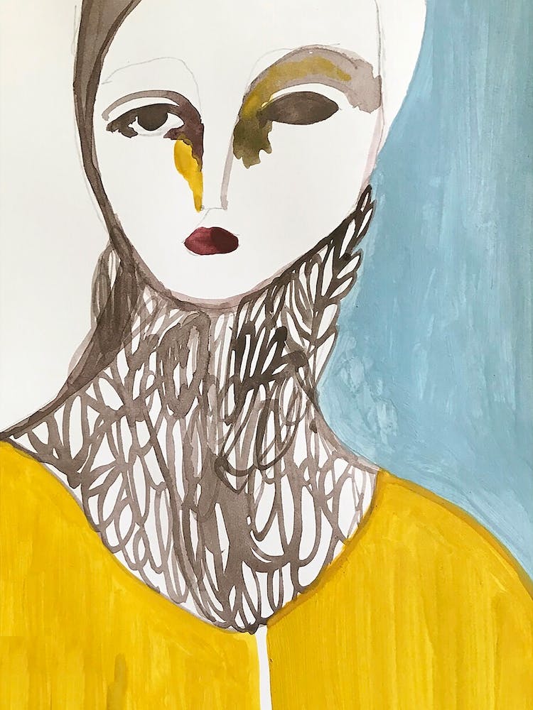 Portrait With Blue Shadow