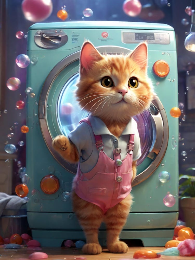 Cat In The Washing Machine 1