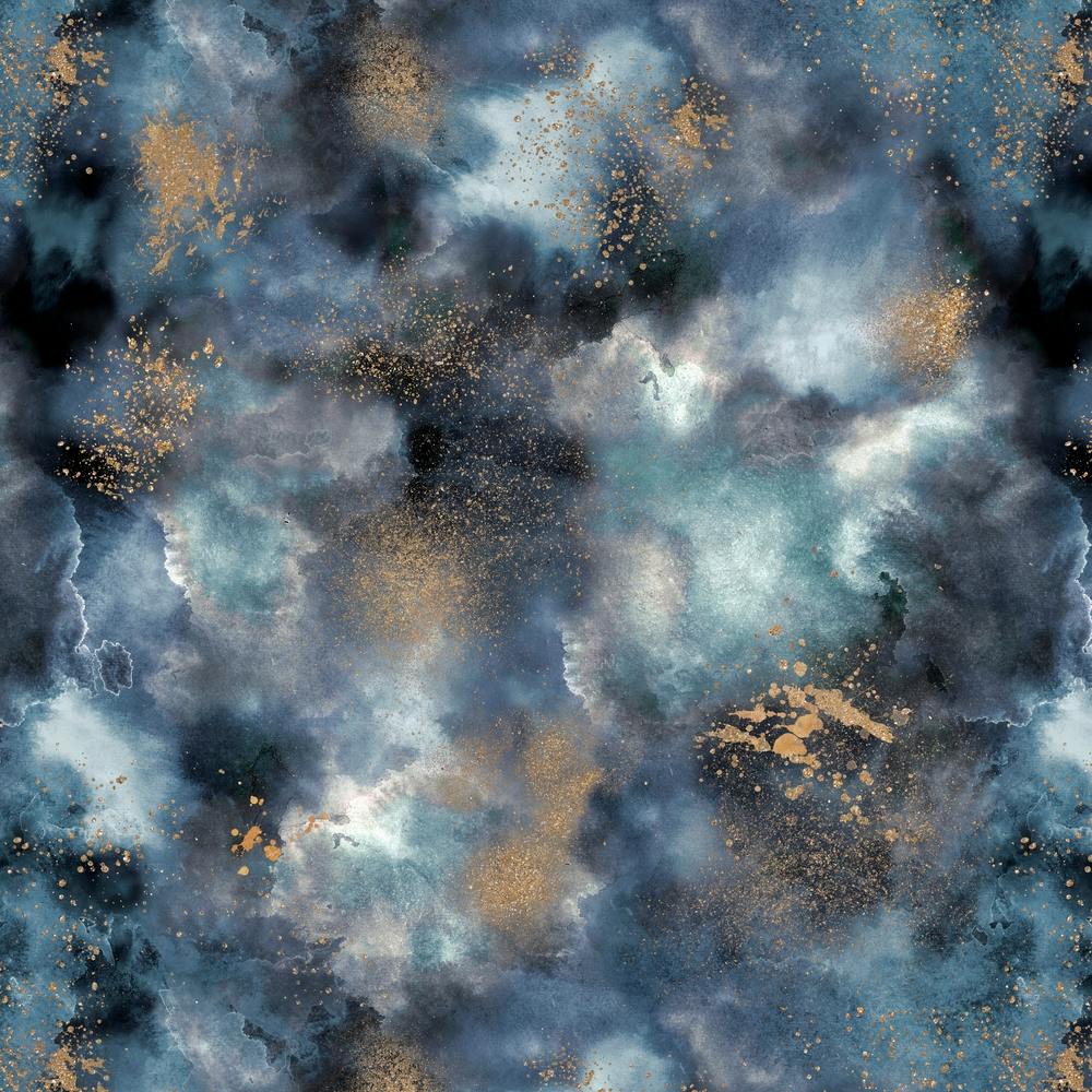 Smoky Marble Watercolor Dark Square