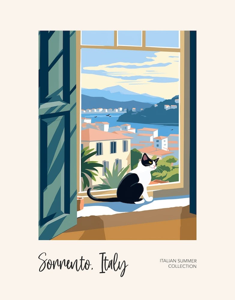 Sorrento Cat On A Window 2 Italian Summer Collection