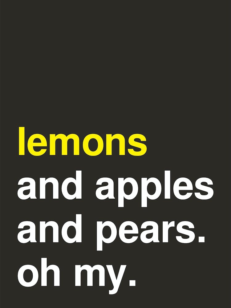 Lemons And Apples Bold Kitchen Statement In Black