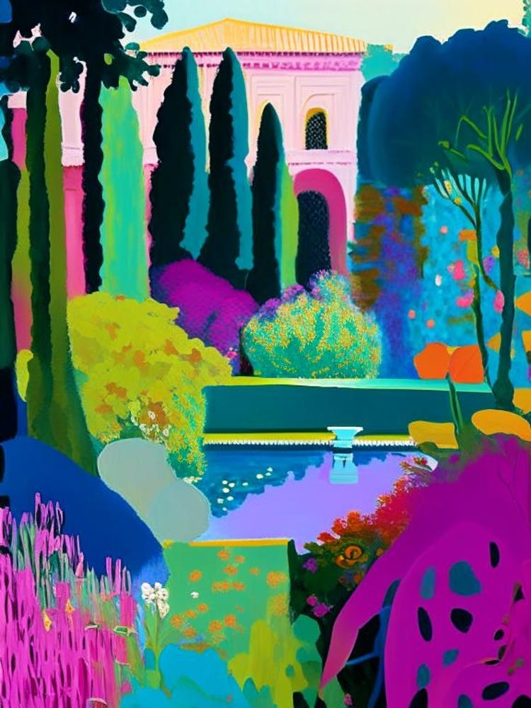 Gardens Of The Royal Palace Of Caserta, Italy Abstract Still Life