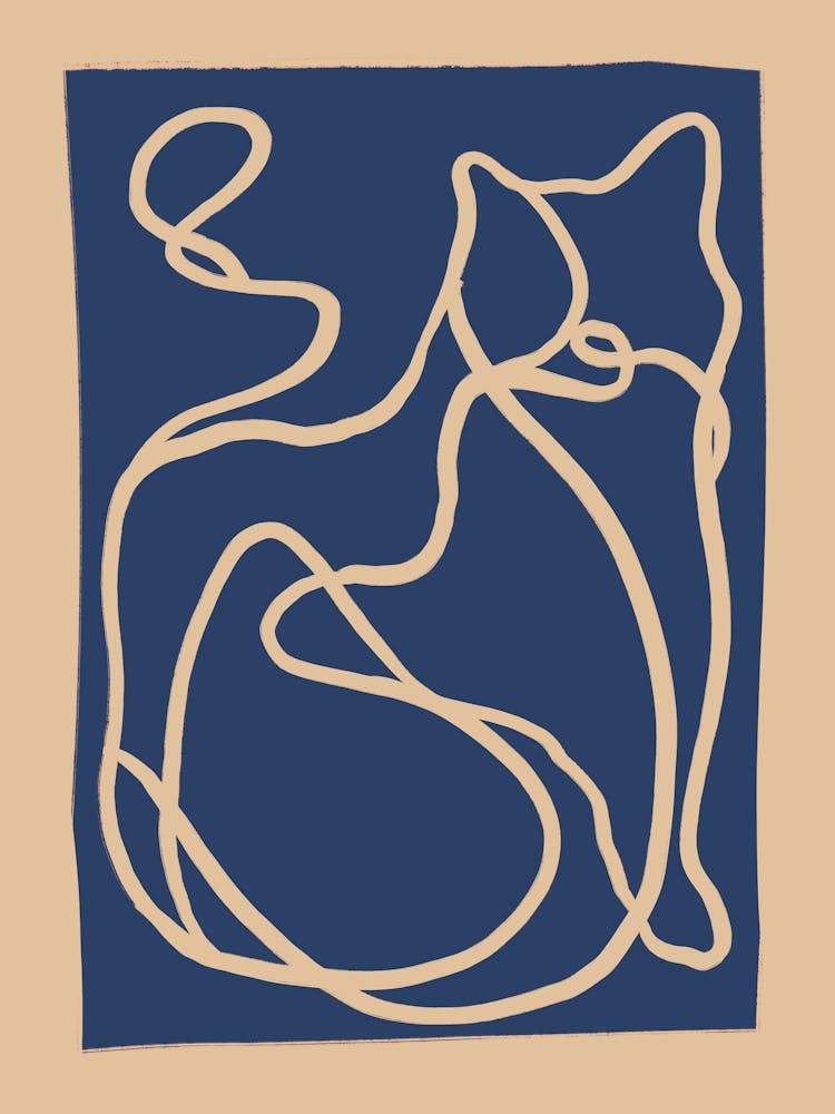 Abstract Line Art Cat 6