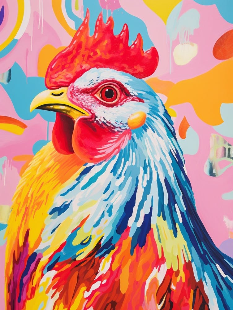 Colourful Bird Painting Chicken 8