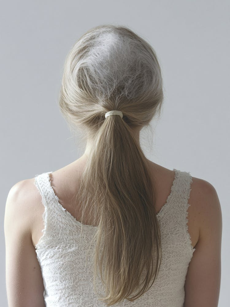 Back View Of A Woman With Hair Loss
