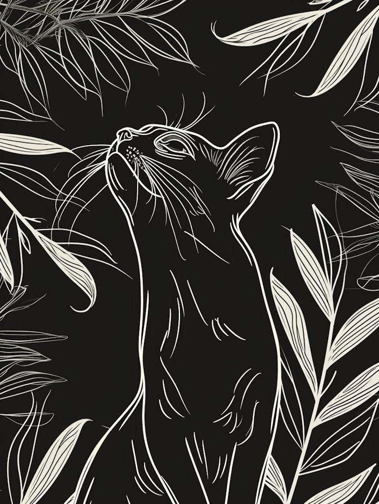 Abyssinian Cat Minimalist Illustration 1