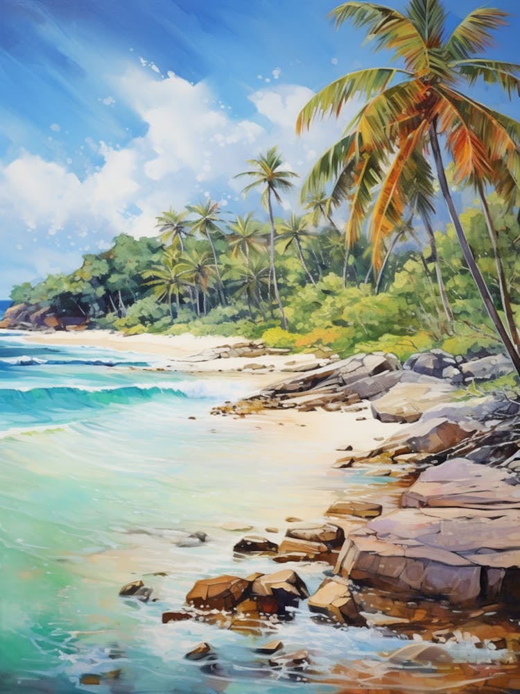 A Painting Of Anse Cocos, La Digue Seychelles 4