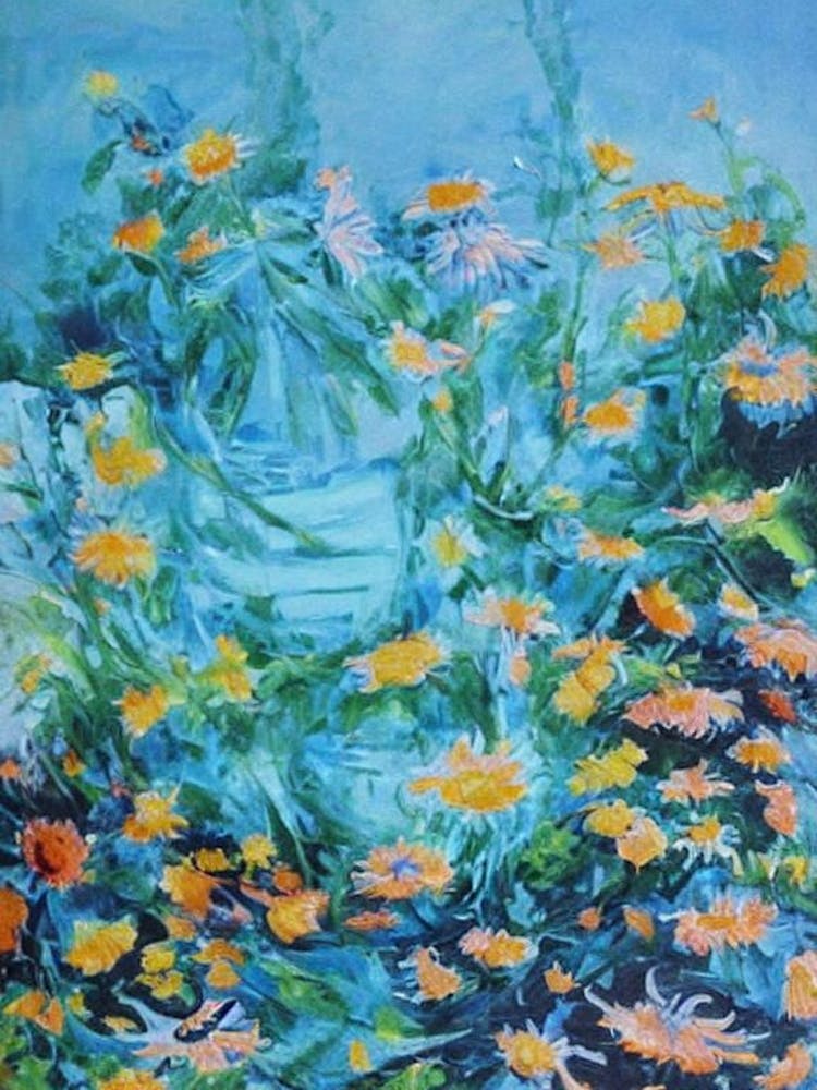 Calendula Floral Print Bright Painting Flower