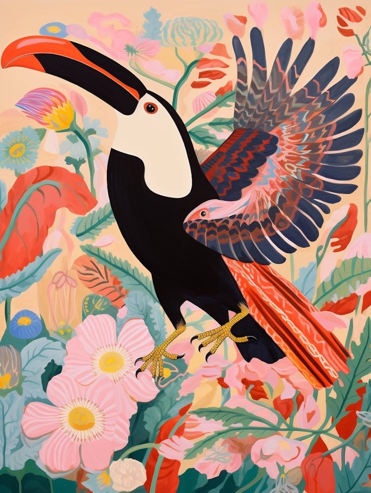 Peinture d'Oiseau Maximaliste - Toucan 1