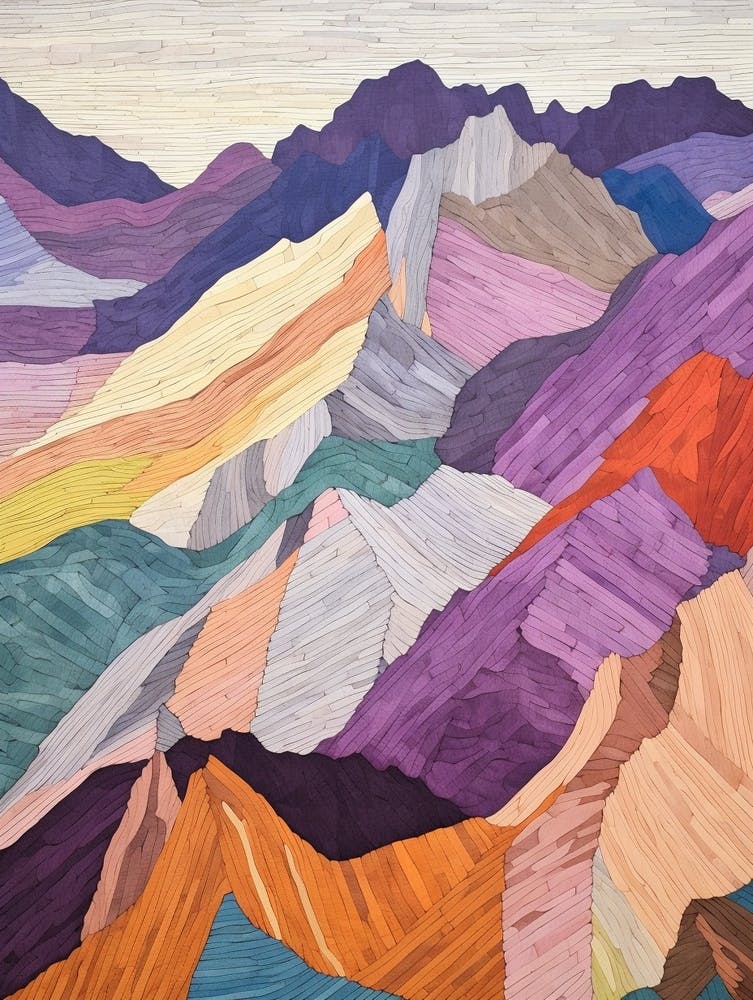 Helvellyn England 1 Colourful Mountain Illustration