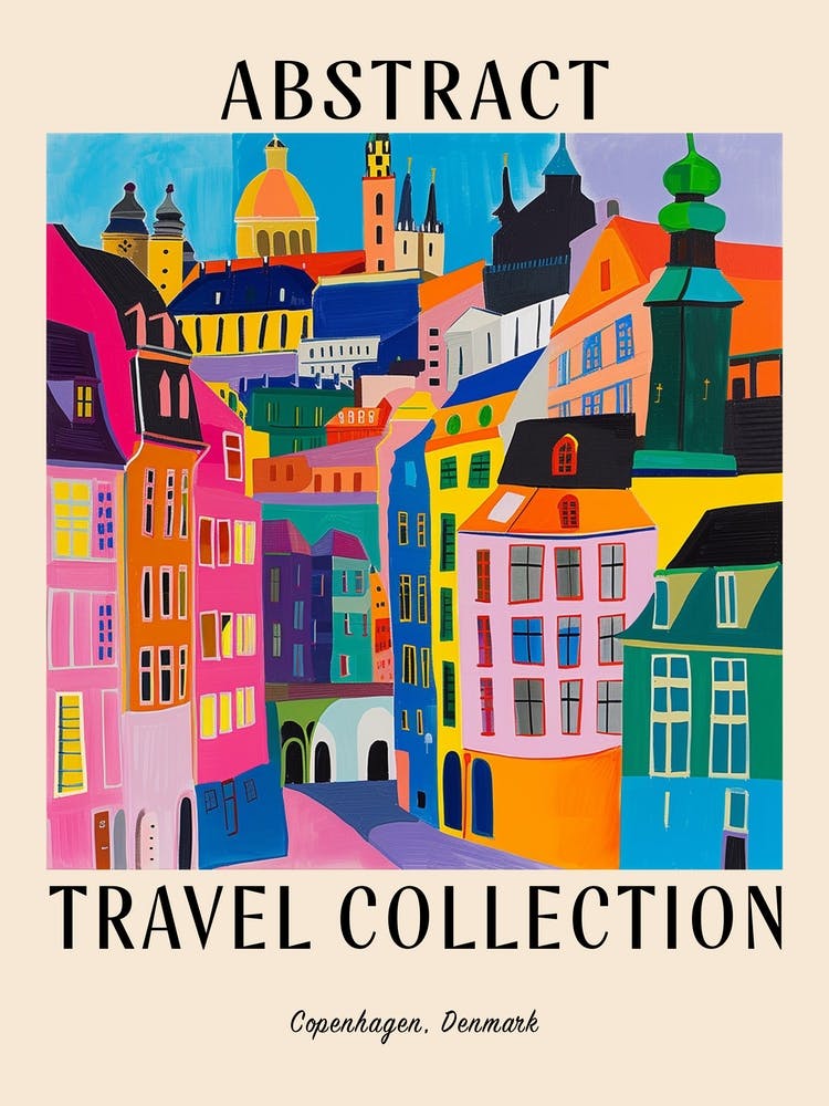 Abstract Travel Collection Poster Copenhagen Denmark 2