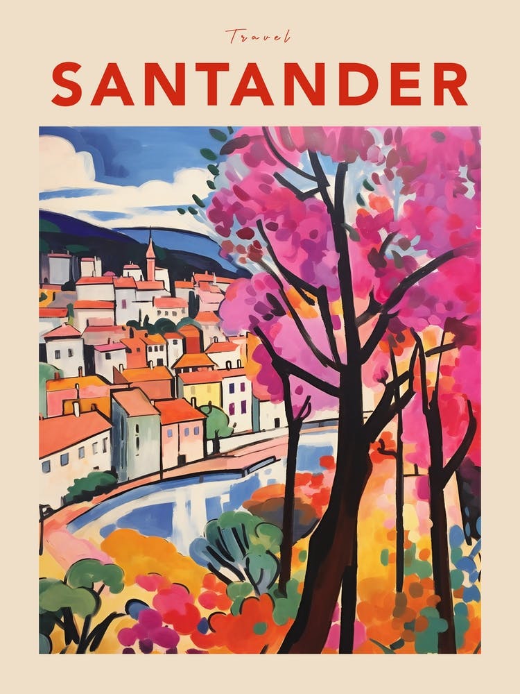 Santander Spain Fauvist Travel Poster