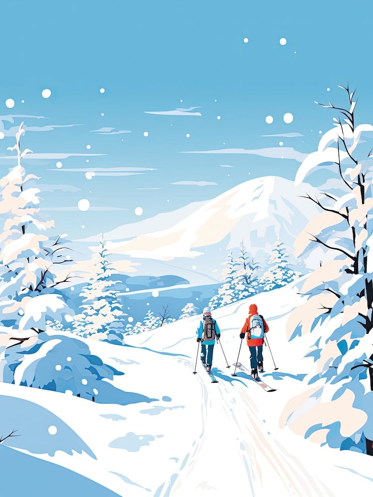 Niseko   Hokkaido Japan, Ski Resort Illustration 2