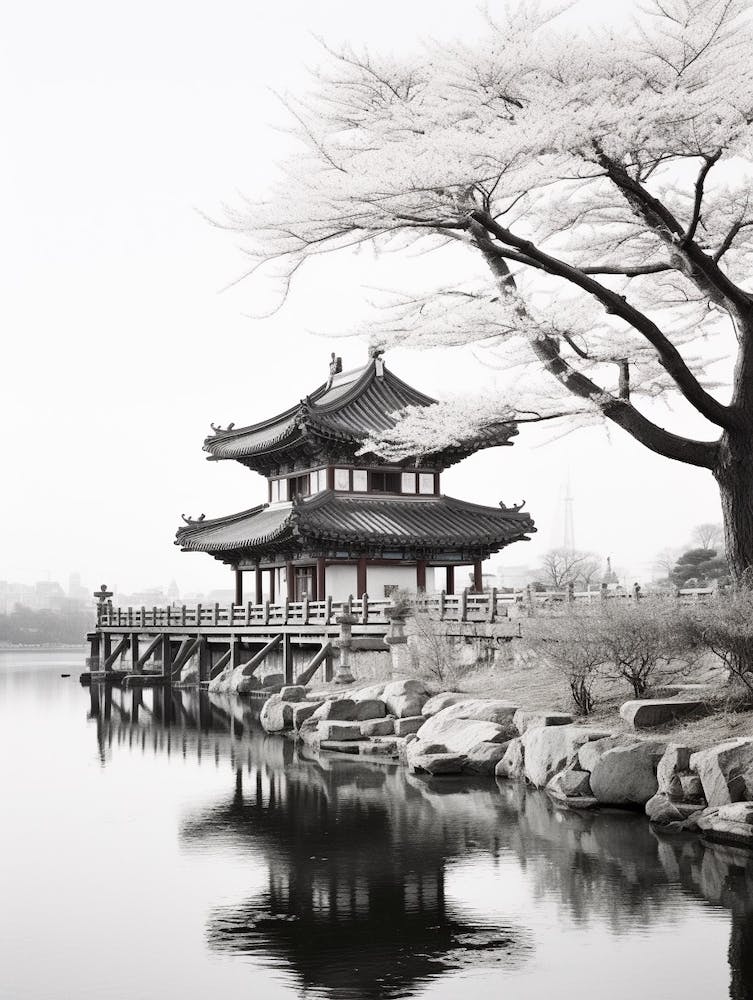 Seoul, South Korea, Black And White Old Photo 3