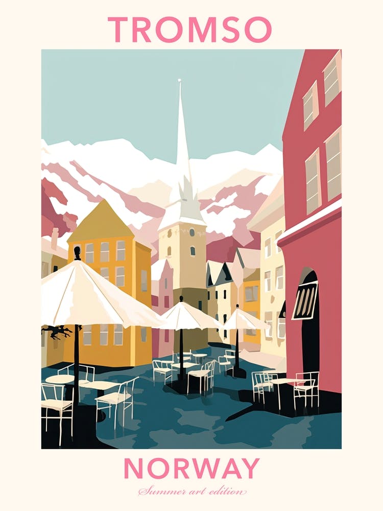 Tromso, Norway, Flat Pastels Tones Illustration 2 Poster