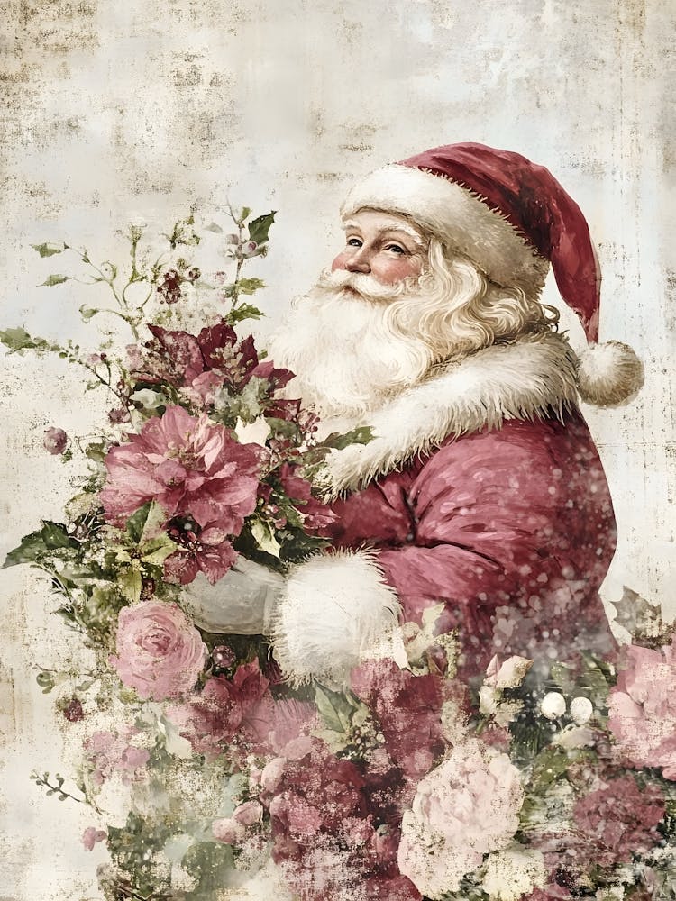 Santa Claus With Flowers 1