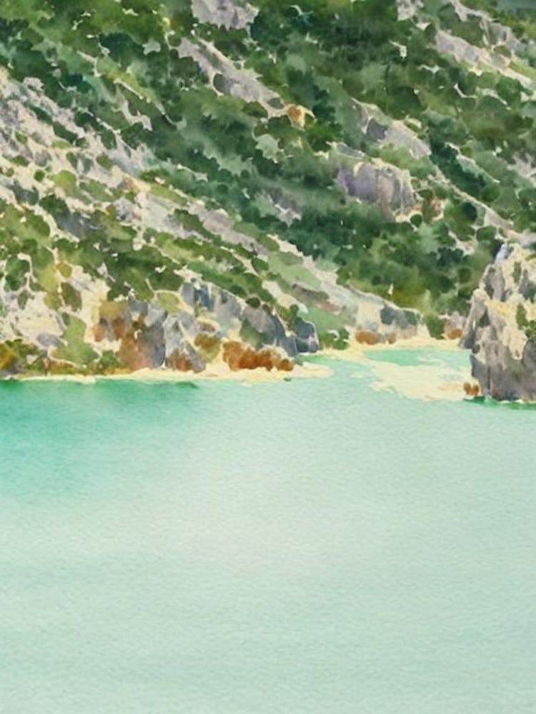 Arcipelago Di La Maddalena National Park Italy Water Colour Poster