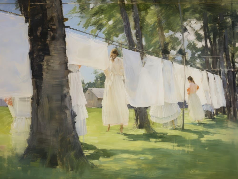 Farmhouse Laundry Oil Painting