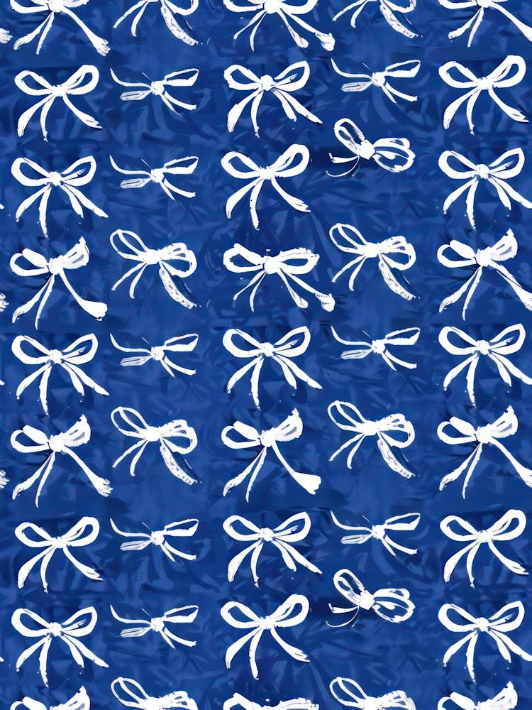 White And Blue Bows 8 Pattern