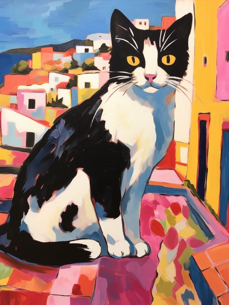 Painting Of A Cat In Ibiza Spain 6